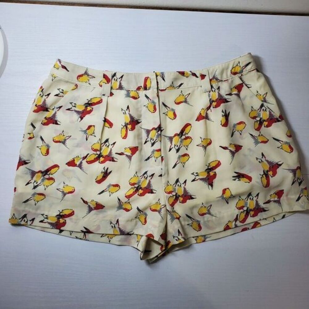 Lucca‎ Couture Women's Lined Shorts Size Small Bird Print Pockets Dressy Light